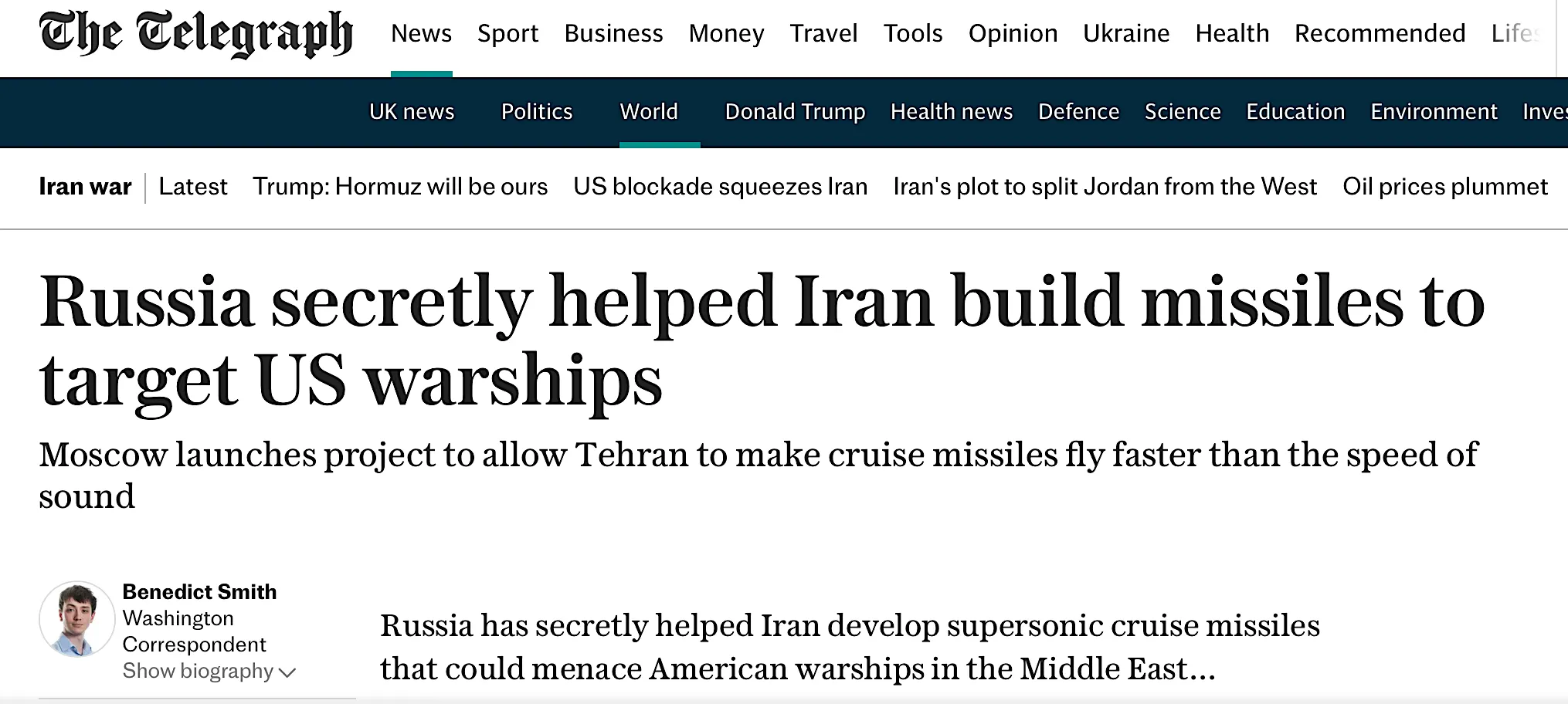 Credible Reports of Russia Providing Iran Military Assistance