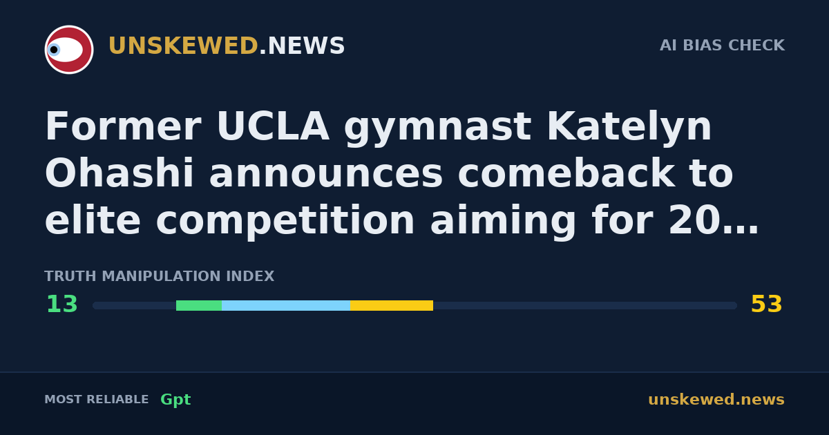 Former UCLA gymnast Katelyn Ohashi announces comeback to elite competition aiming for 2028 Olympics