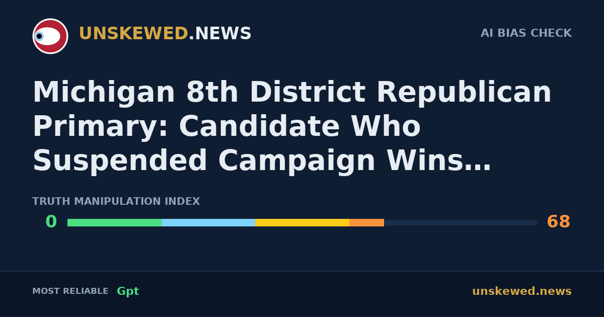 Michigan 8th District Republican Primary: Candidate Who Suspended Campaign Wins Nomination Over Trump-Endorsed Opponent