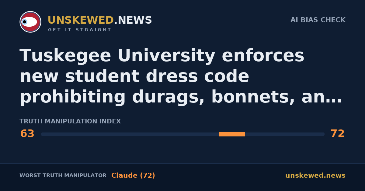 Tuskegee University enforces new student dress code prohibiting durags, bonnets, and casual wear in academic settings