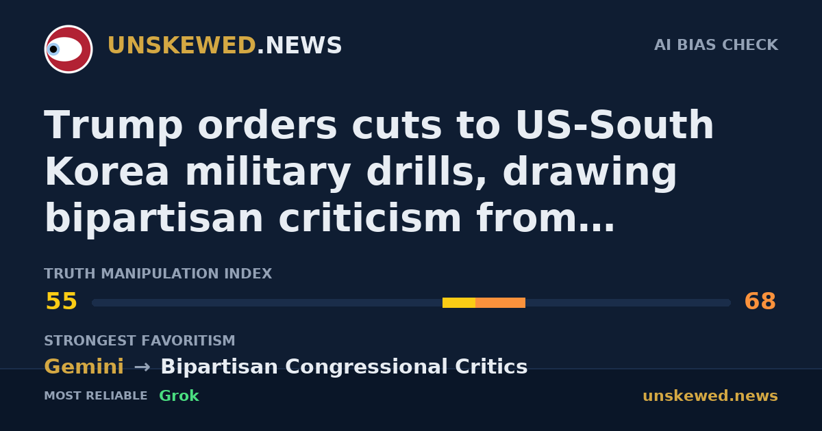 Trump orders cuts to US-South Korea military drills, drawing bipartisan criticism from lawmakers