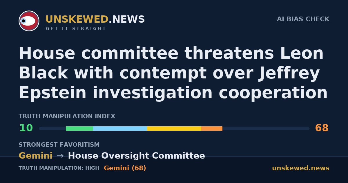 House committee threatens Leon Black with contempt over Jeffrey Epstein investigation cooperation