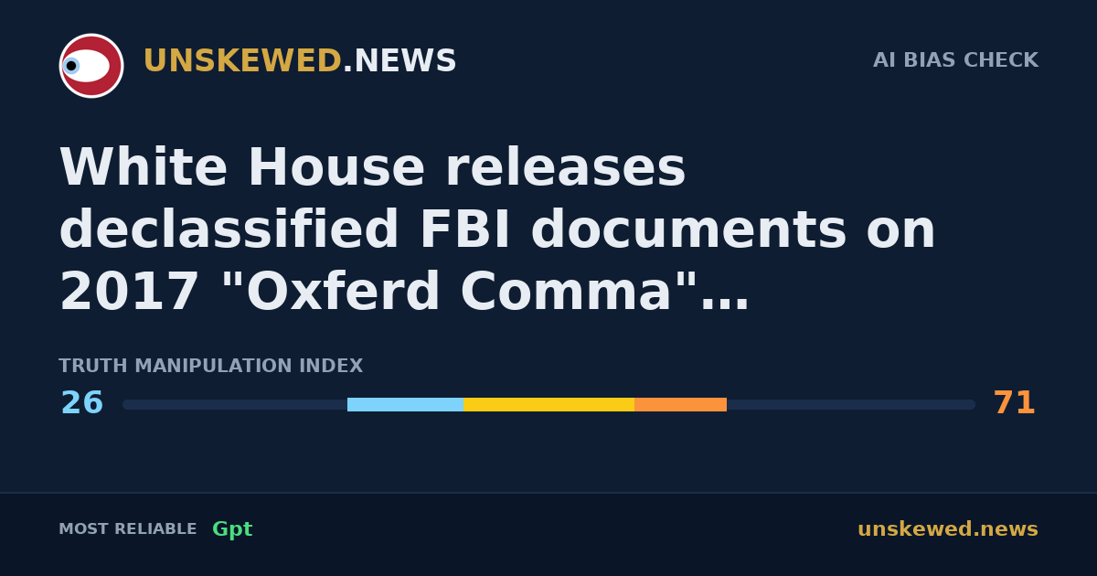 White House releases declassified FBI documents on 2017 "Oxferd Comma" investigation into Donald Trump