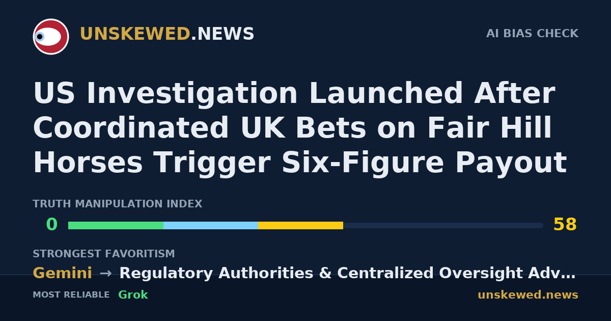 US Investigation Launched After Coordinated UK Bets on Fair Hill Horses Trigger Six-Figure Payout