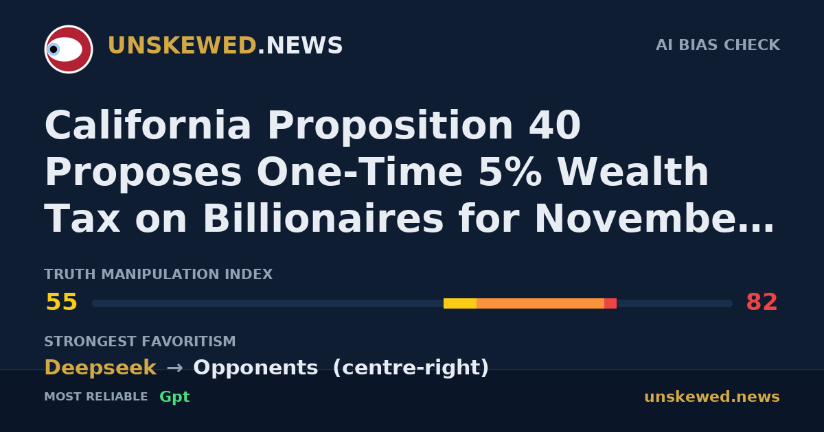 California Proposition 40 Proposes One-Time 5% Wealth Tax on Billionaires for November 2026 Ballot