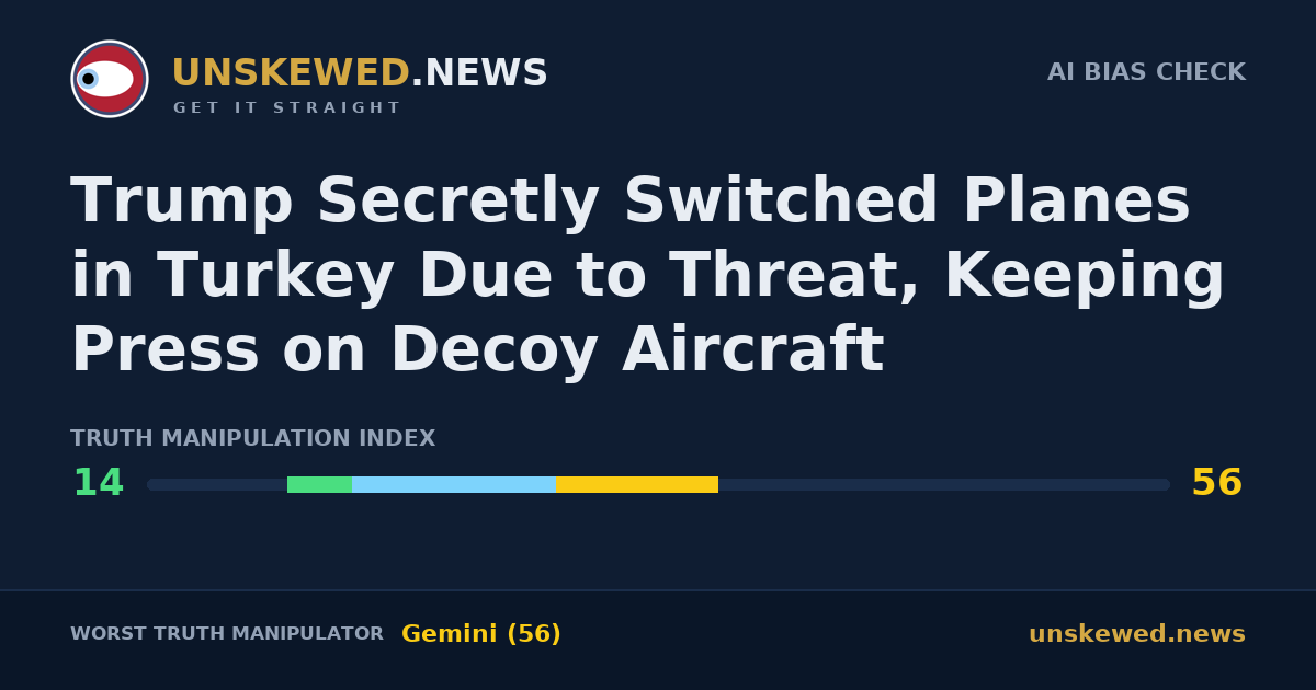 Trump Secretly Switched Planes in Turkey Due to Threat, Keeping Press on Decoy Aircraft