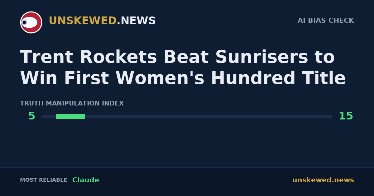 Trent Rockets Beat Sunrisers to Win First Women's Hundred Title