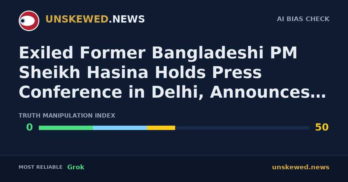 Exiled Former Bangladeshi PM Sheikh Hasina Holds Press Conference in Delhi, Announces Return Plans