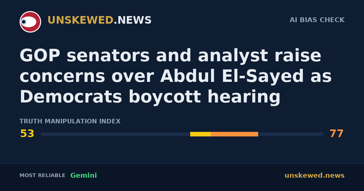 GOP senators and analyst raise concerns over Abdul El-Sayed as Democrats boycott hearing