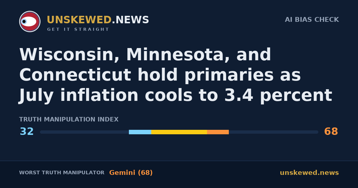 Wisconsin, Minnesota, and Connecticut hold primaries as July inflation cools to 3.4 percent