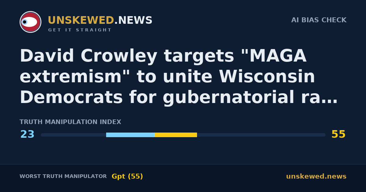 David Crowley targets "MAGA extremism" to unite Wisconsin Democrats for gubernatorial race against Tom Tiffany