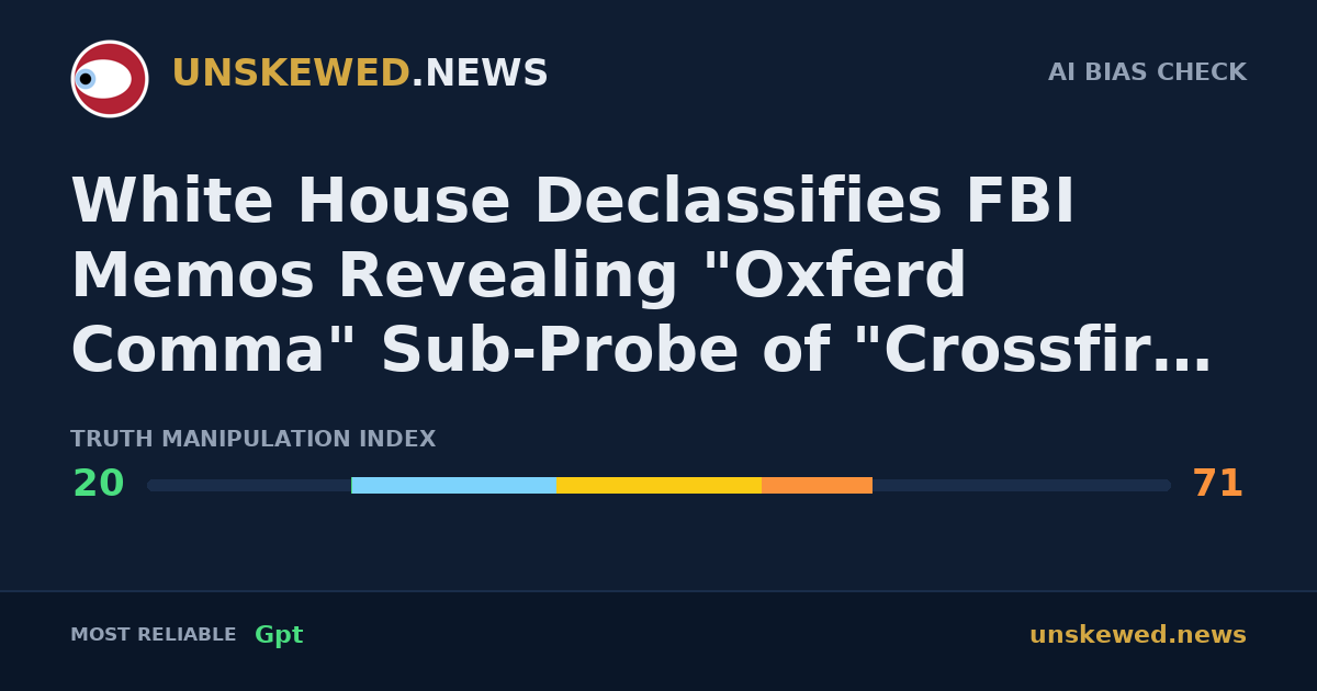 White House Declassifies FBI Memos Revealing "Oxferd Comma" Sub-Probe of "Crossfire Hurricane"