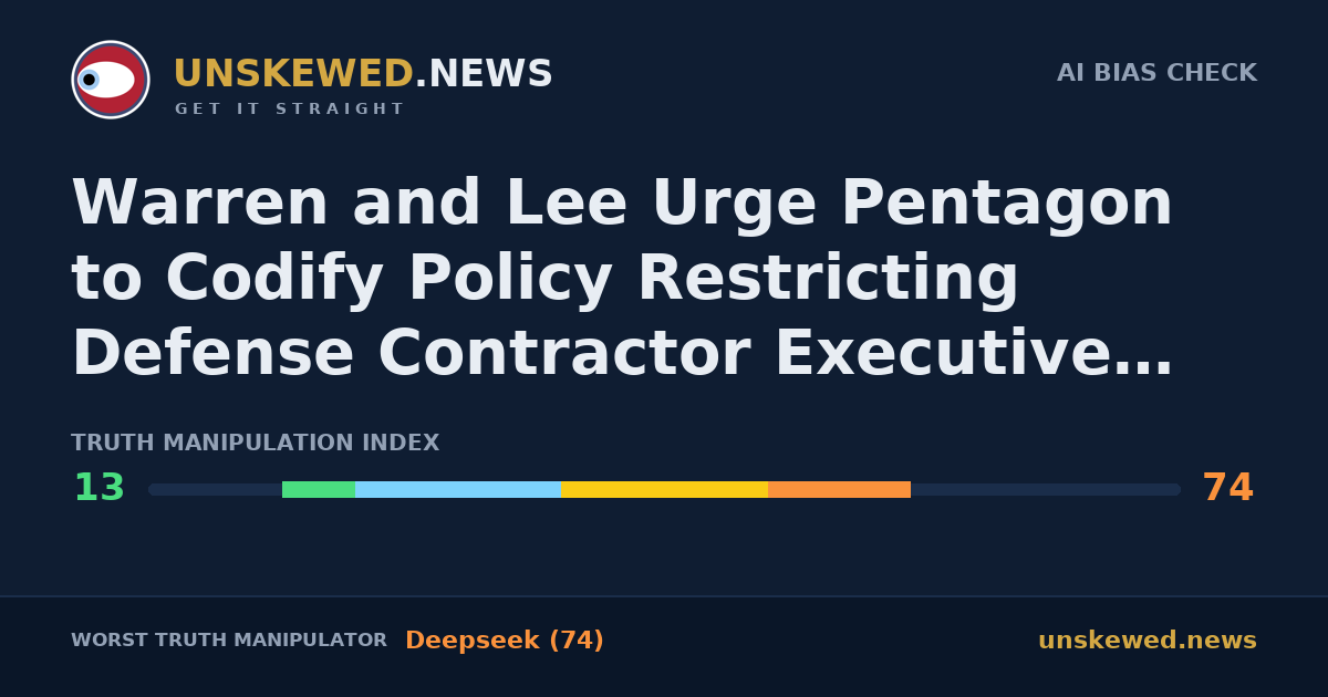 Warren and Lee Urge Pentagon to Codify Policy Restricting Defense Contractor Executive Payouts
