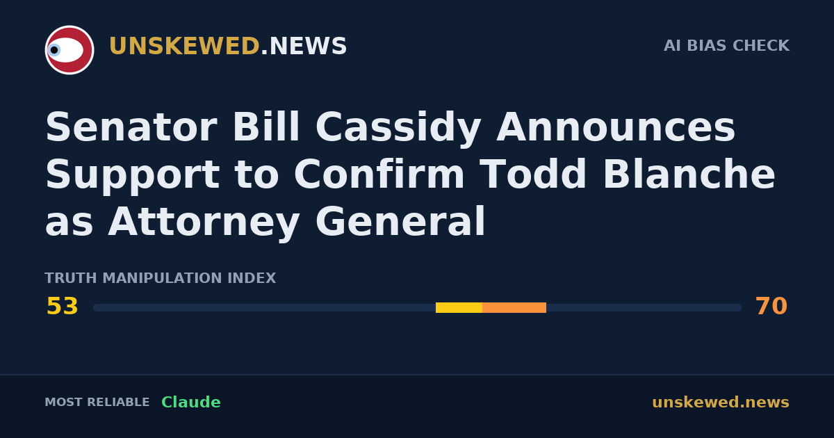Senator Bill Cassidy Announces Support to Confirm Todd Blanche as Attorney General