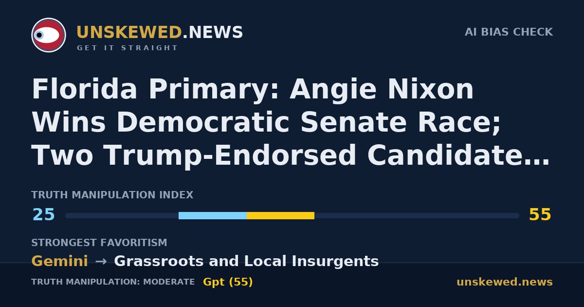 Florida Primary: Angie Nixon Wins Democratic Senate Race; Two Trump-Endorsed Candidates Defeated