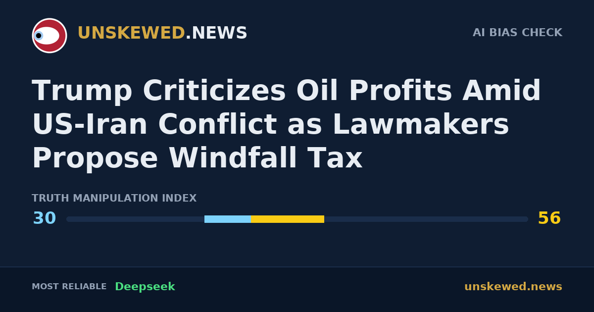 Trump Criticizes Oil Profits Amid US-Iran Conflict as Lawmakers Propose Windfall Tax