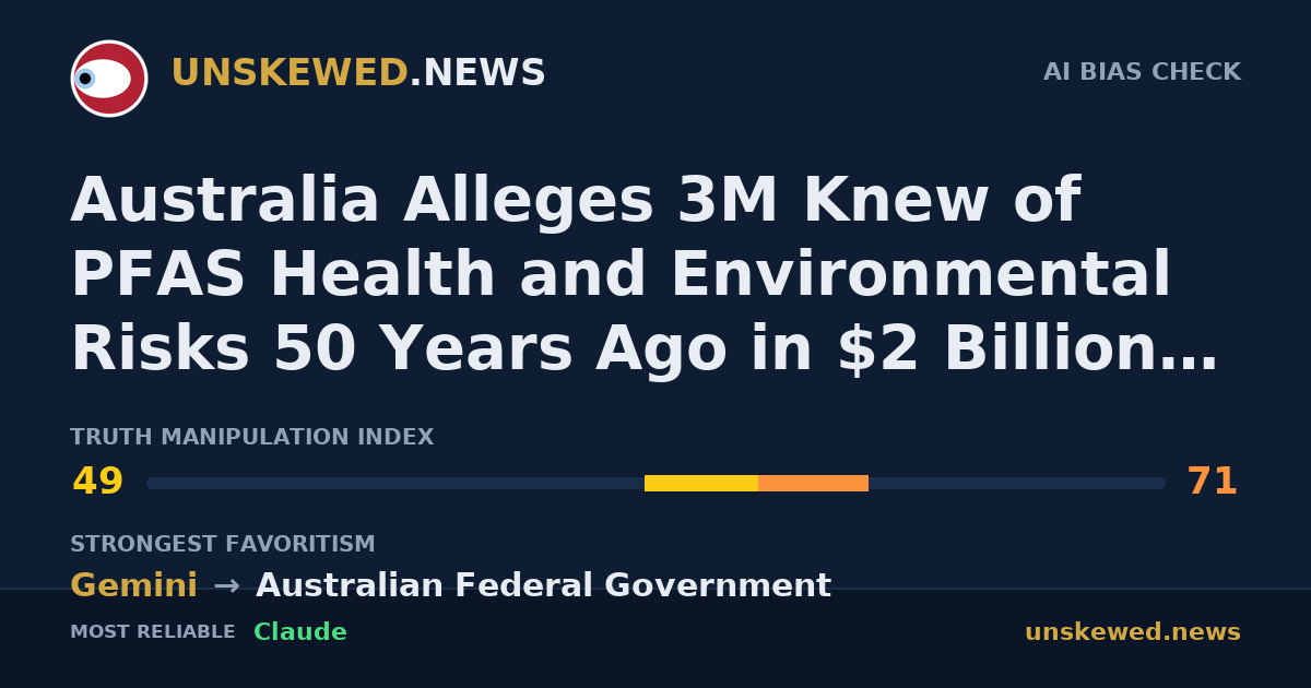 Australia Alleges 3M Knew of PFAS Health and Environmental Risks 50 Years Ago in $2 Billion Lawsuit