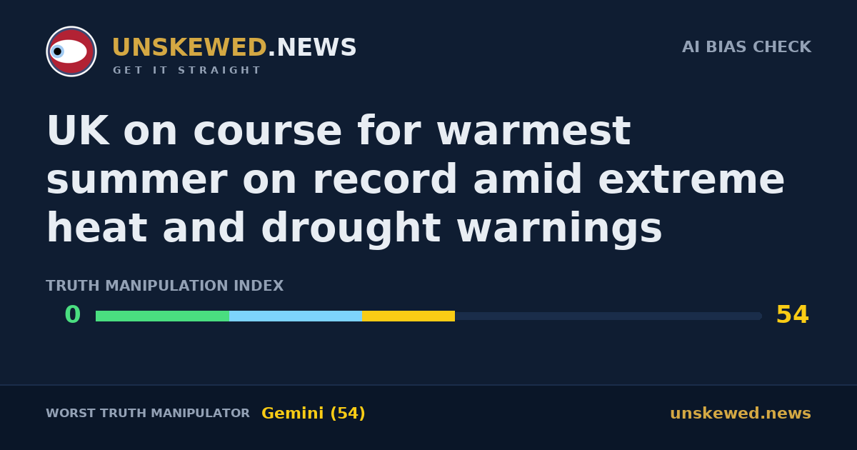 UK on course for warmest summer on record amid extreme heat and drought warnings