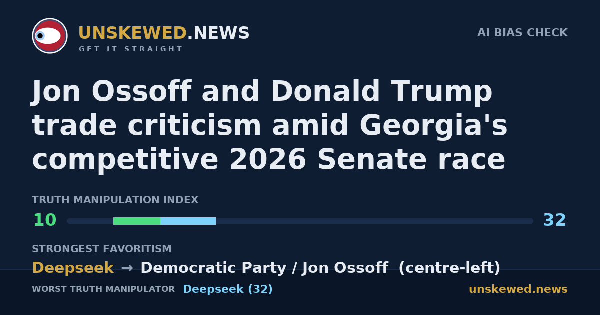 Jon Ossoff and Donald Trump trade criticism amid Georgia's competitive 2026 Senate race