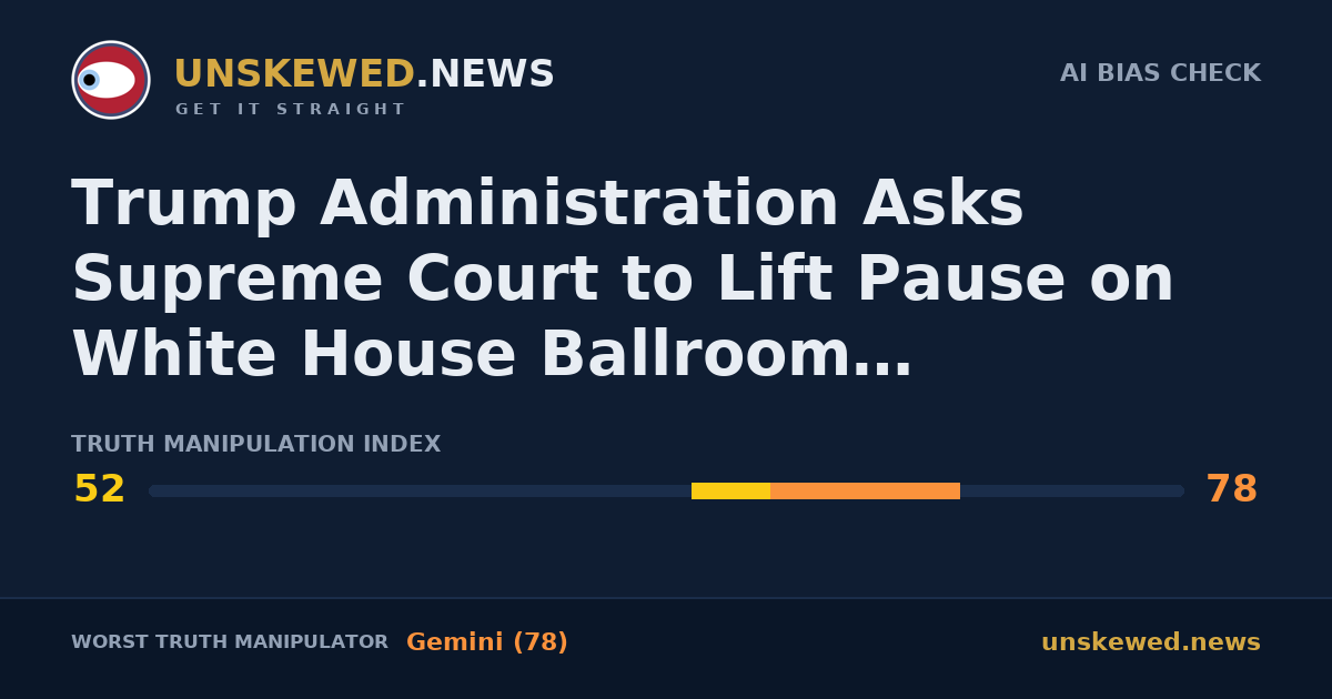 Trump Administration Asks Supreme Court to Lift Pause on White House Ballroom Construction