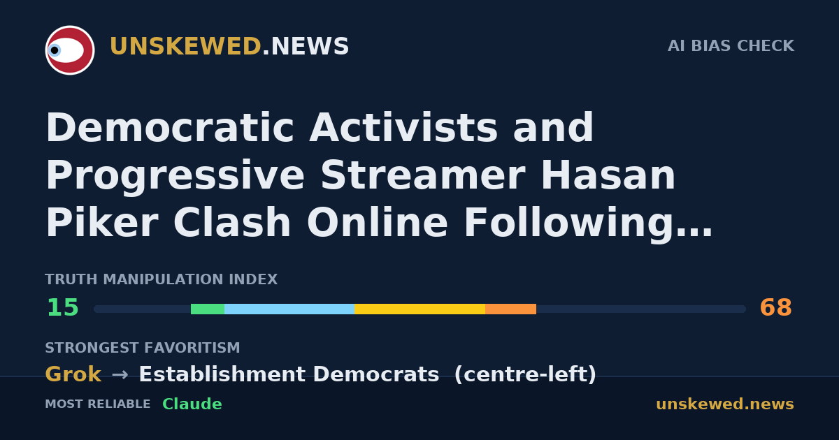 Democratic Activists and Progressive Streamer Hasan Piker Clash Online Following University Lecture Cancellation