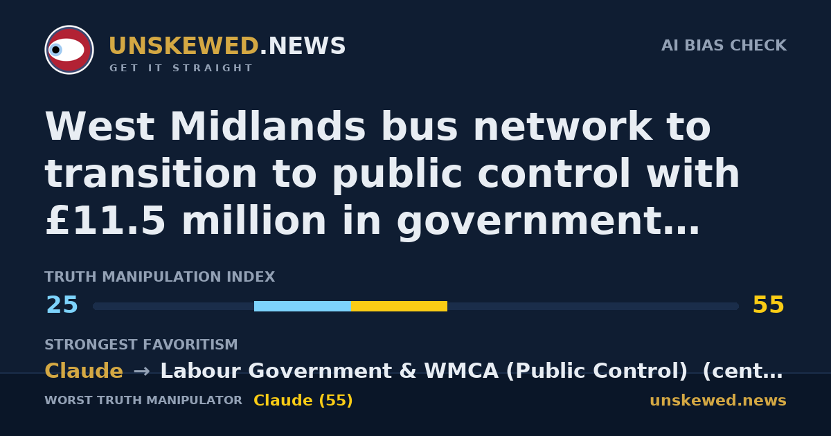 West Midlands bus network to transition to public control with £11.5 million in government funding