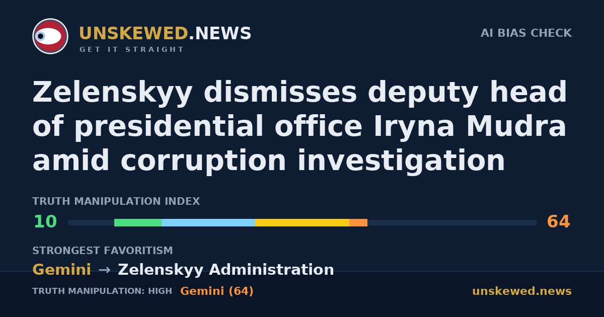 Zelenskyy dismisses deputy head of presidential office Iryna Mudra amid corruption investigation