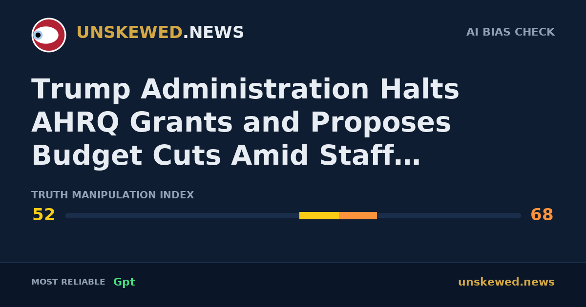 Trump Administration Halts AHRQ Grants and Proposes Budget Cuts Amid Staff Reductions