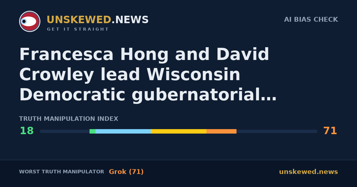 Francesca Hong and David Crowley lead Wisconsin Democratic gubernatorial primary ahead of August election