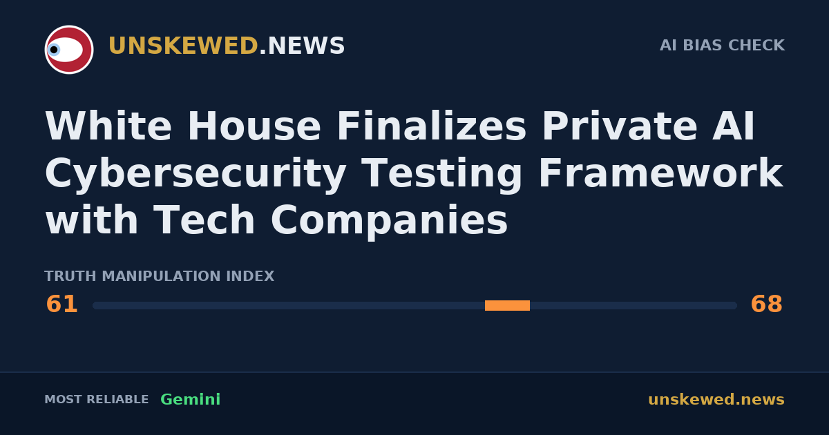 White House Finalizes Private AI Cybersecurity Testing Framework with Tech Companies